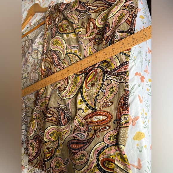Rustty Dustyy open front paisley short sleeve kimono top size large - Picture 8 of 9